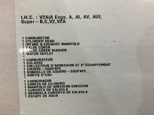 1935-47 I.H. Farmall Tractor Super A, A, B, C, F12, F20 Cylinder Head Gasket Set