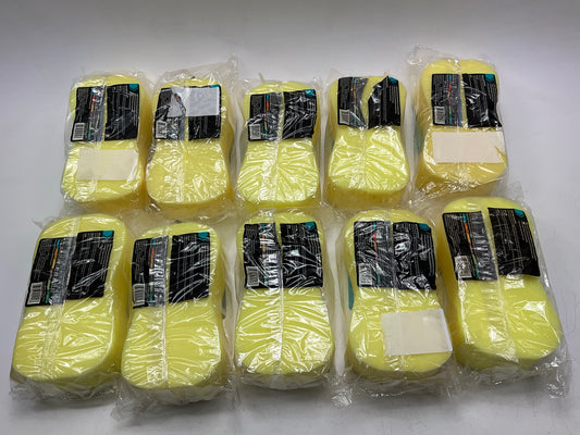 (10) Viking 424000 Yellow Foam Sponge Easy Grip Car Wash Sponges 8-3/4''x4-3/4''