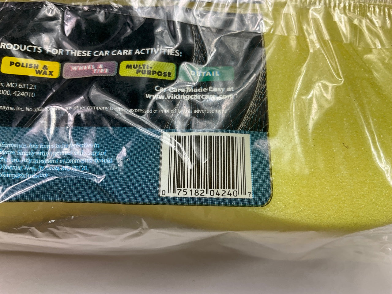 Viking 424000 Yellow Foam Sponge Easy Grip Car Wash Sponge (8-3/4'' L X 4-3/4'')