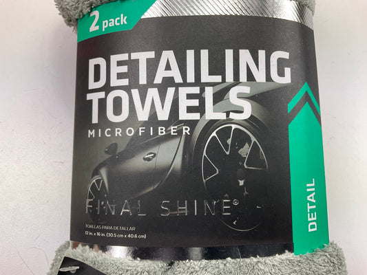 Viking Monster Jr. Detailing Gray Microfiber Towels Final Shine 16'' X 12'' 2 Pack