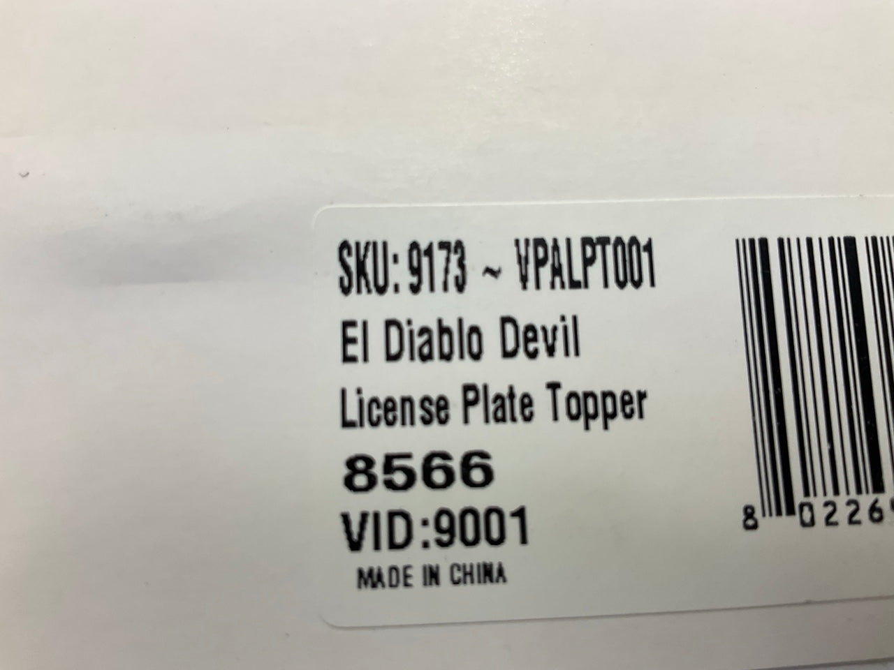 Vintage Reproduction Parts VPALPT001 El Diablo Devil License Plate Topper
