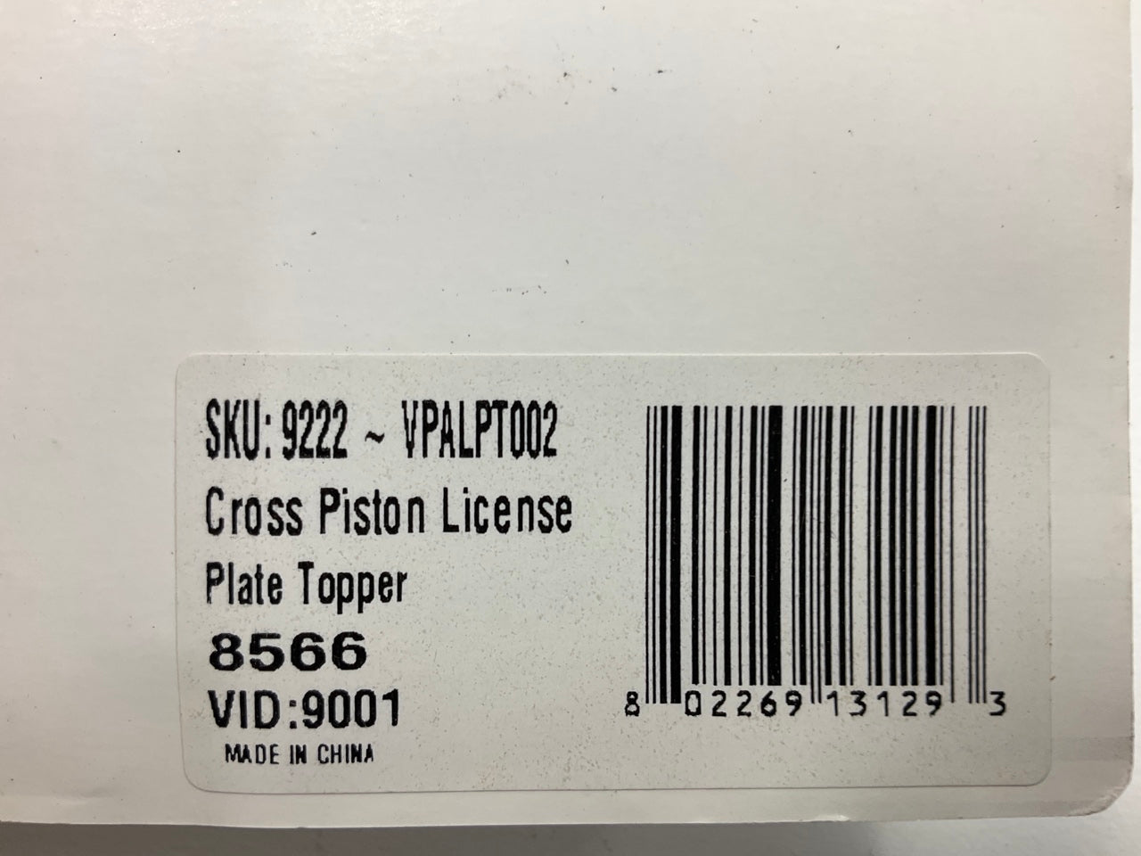 Vintage Reproduction Parts VPALPT002 Cross Pistons License Plate Topper