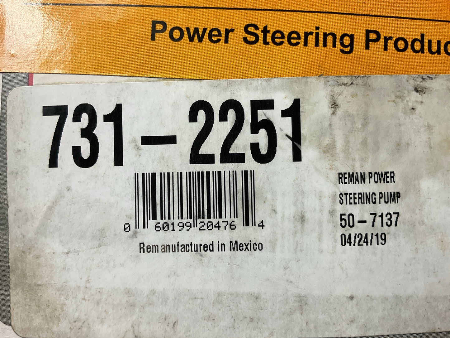 REMAN. Vision-oe 731-2251 Power Steering Pump