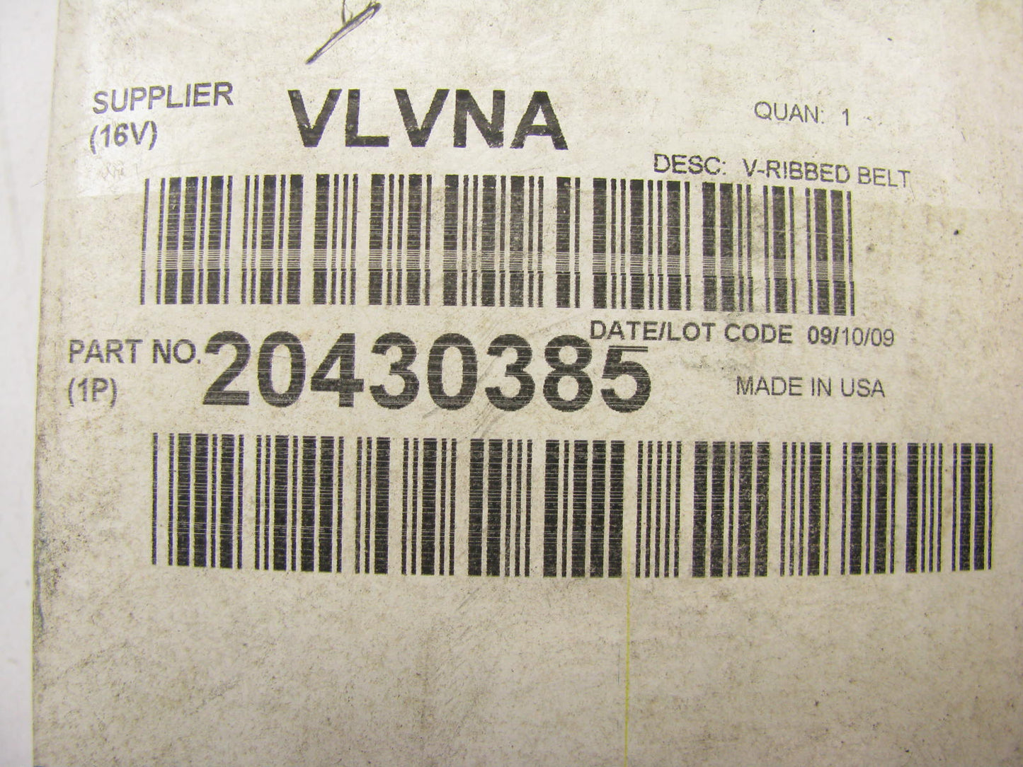 NEW - OEM Volvo 20430385 Serpentine Belt - 1.367'' X 58.375'' - 10 Ribs