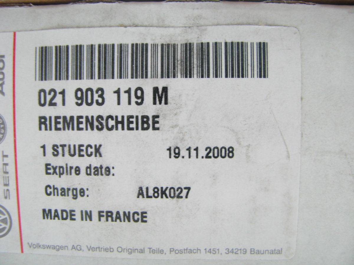 NEW - OEM VW Audi 021903119M Alternator Pulley 2009-2010 Q7 3.6L-V6