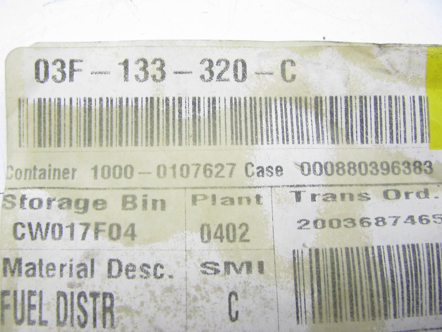 EXPORT NON-USA ONLY - VW Audi Skoda 1.2L TSI Fuel Injection Fuel Rail 03F133320C