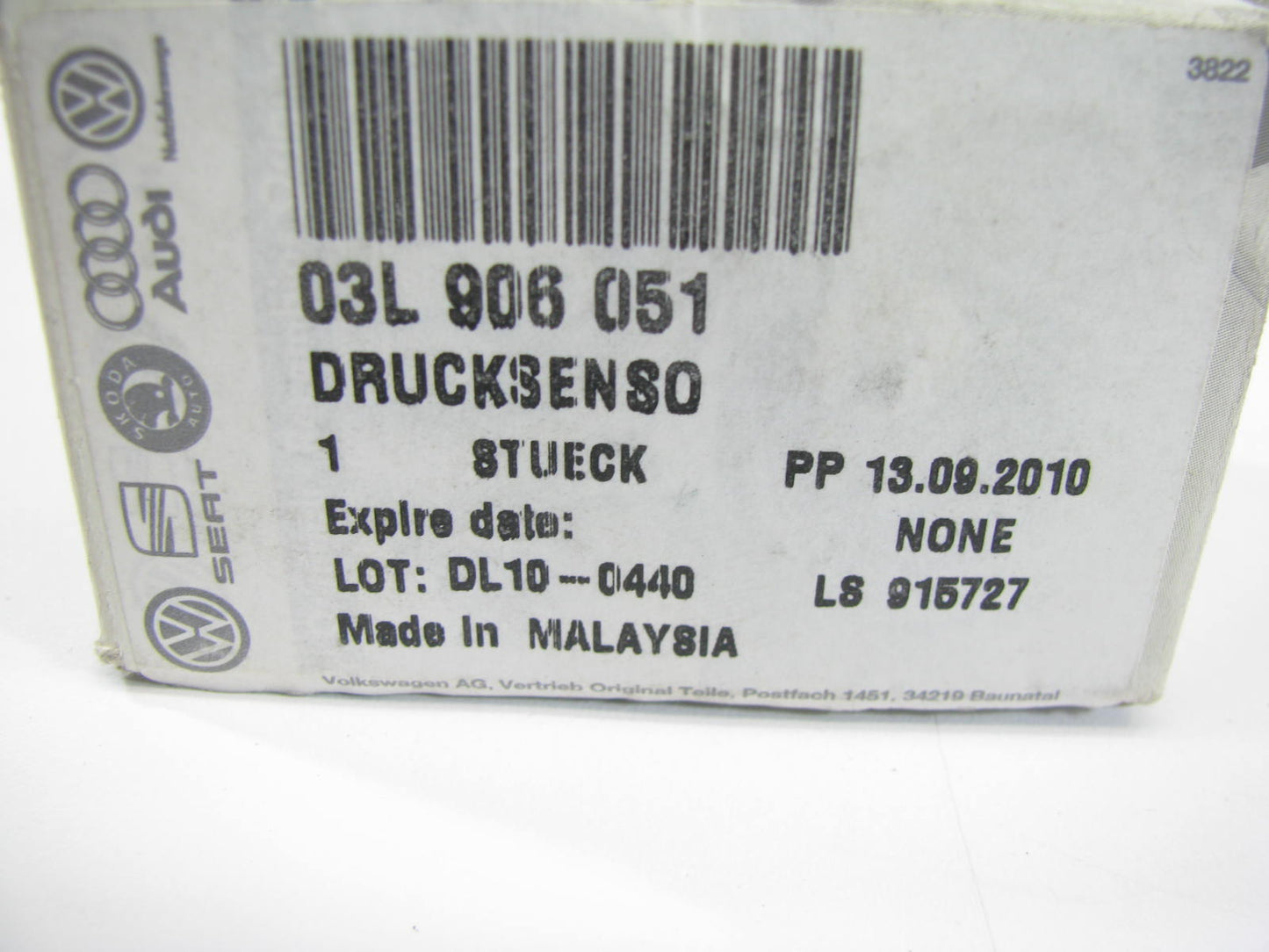 NEW GENUINE TDI DIESEL Fuel Pressure Sensor OEM VW AUDI # 03L906051