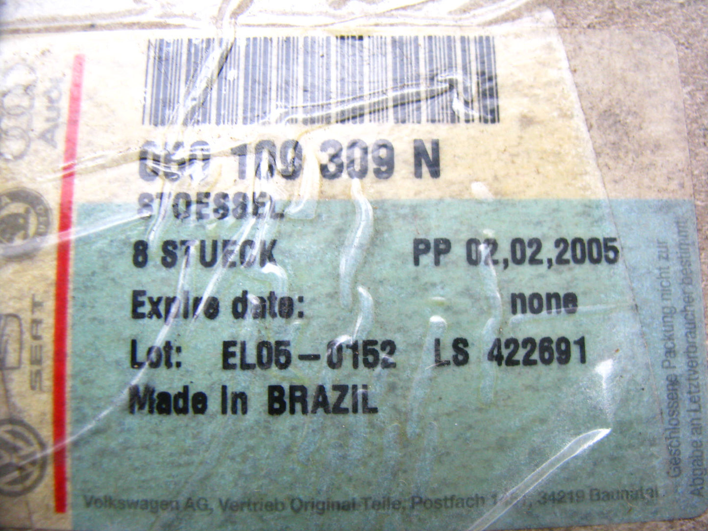 (8) NEW - OEM VW Audi 050109309N Engine Valve Tappet Lifter