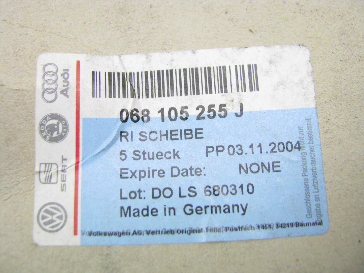 New Genuine OEM Engine Crankshaft Pulley For Volkswagen 85-86 Jetta 068105255J