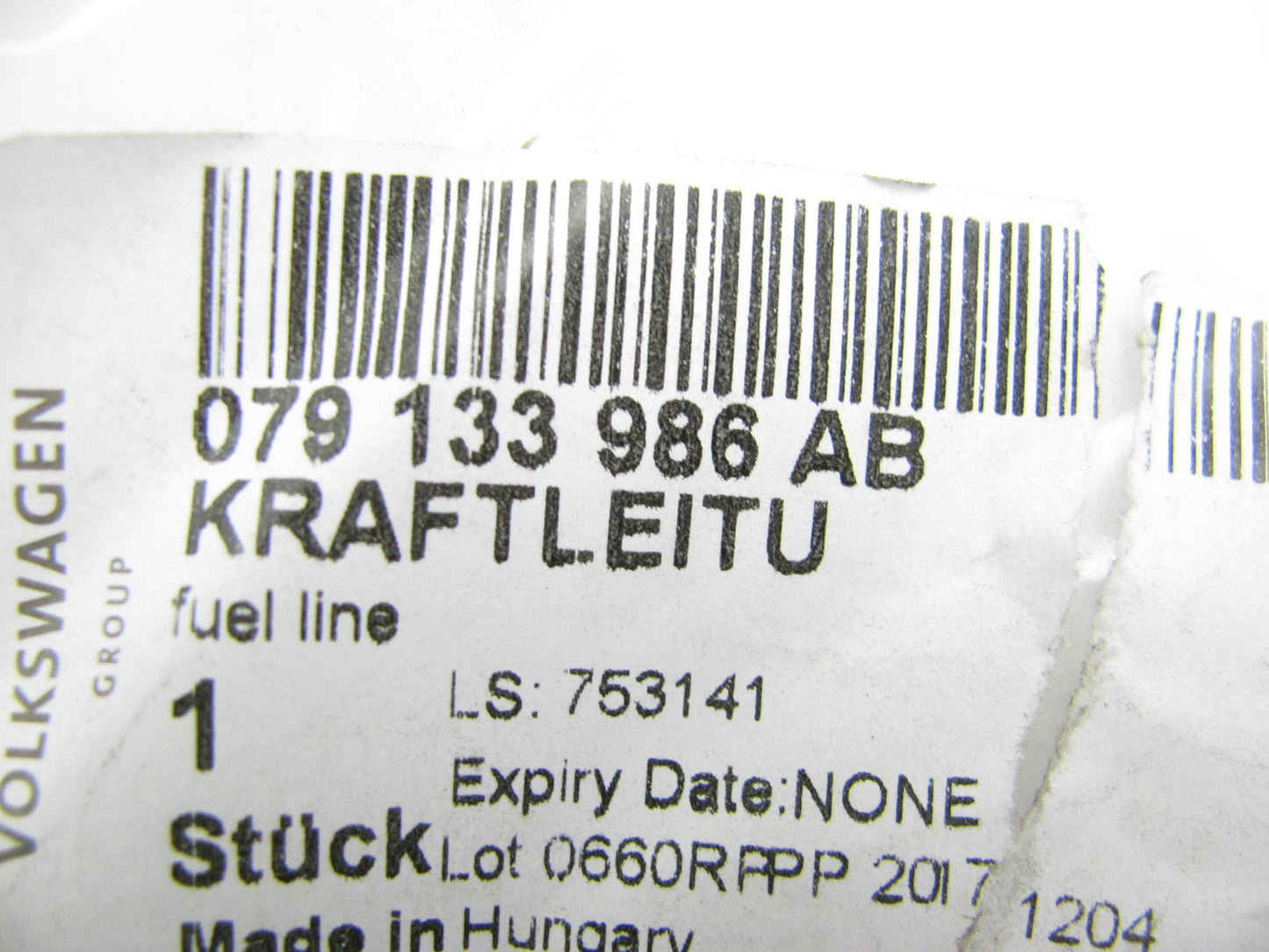 NEW - OEM VW Audi 079133986AB Fuse Line Hose For 2013-2017 S8 A8 4.0L-V8