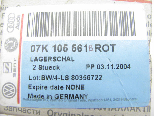 NEW GENUINE 07K105561BROT UPPER Main Bearings OEM For Volkswagen 2.5L I5