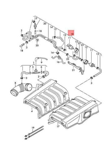 NEW - OEM 07P133986L Fuel Line Vapor Line Hose For Audi A8 / S8 With 06D133517B