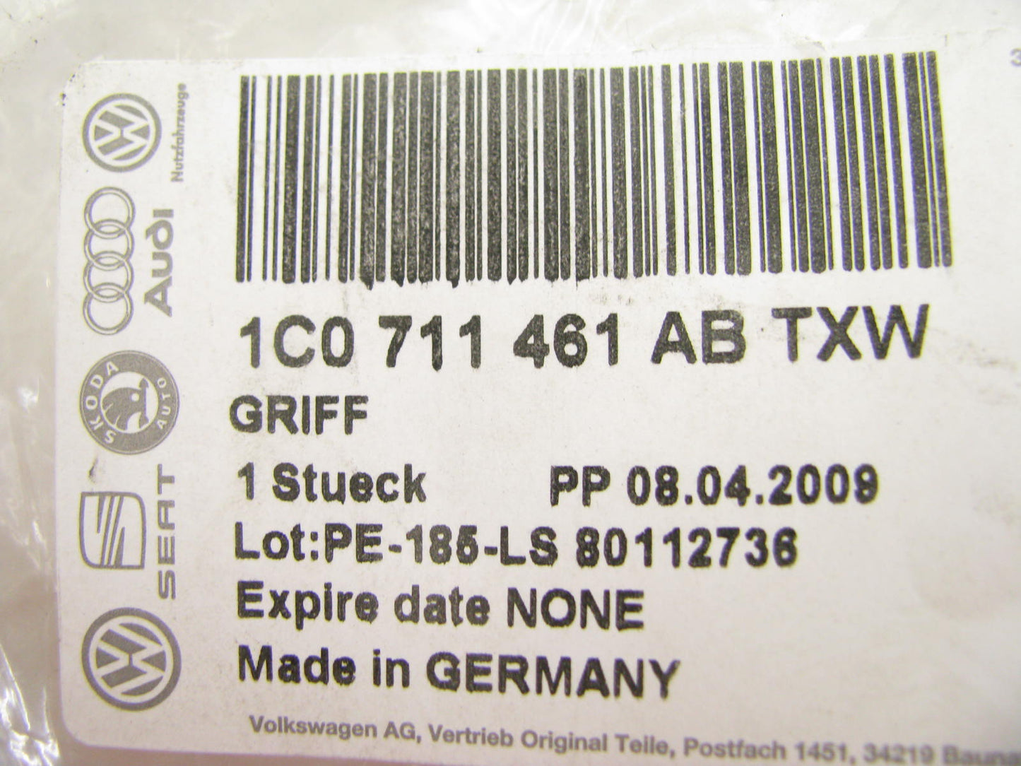 NEW - OEM VW Audi 1C0711461ABTXW Parking Brake Handle Cover 2006-2010 Beetle