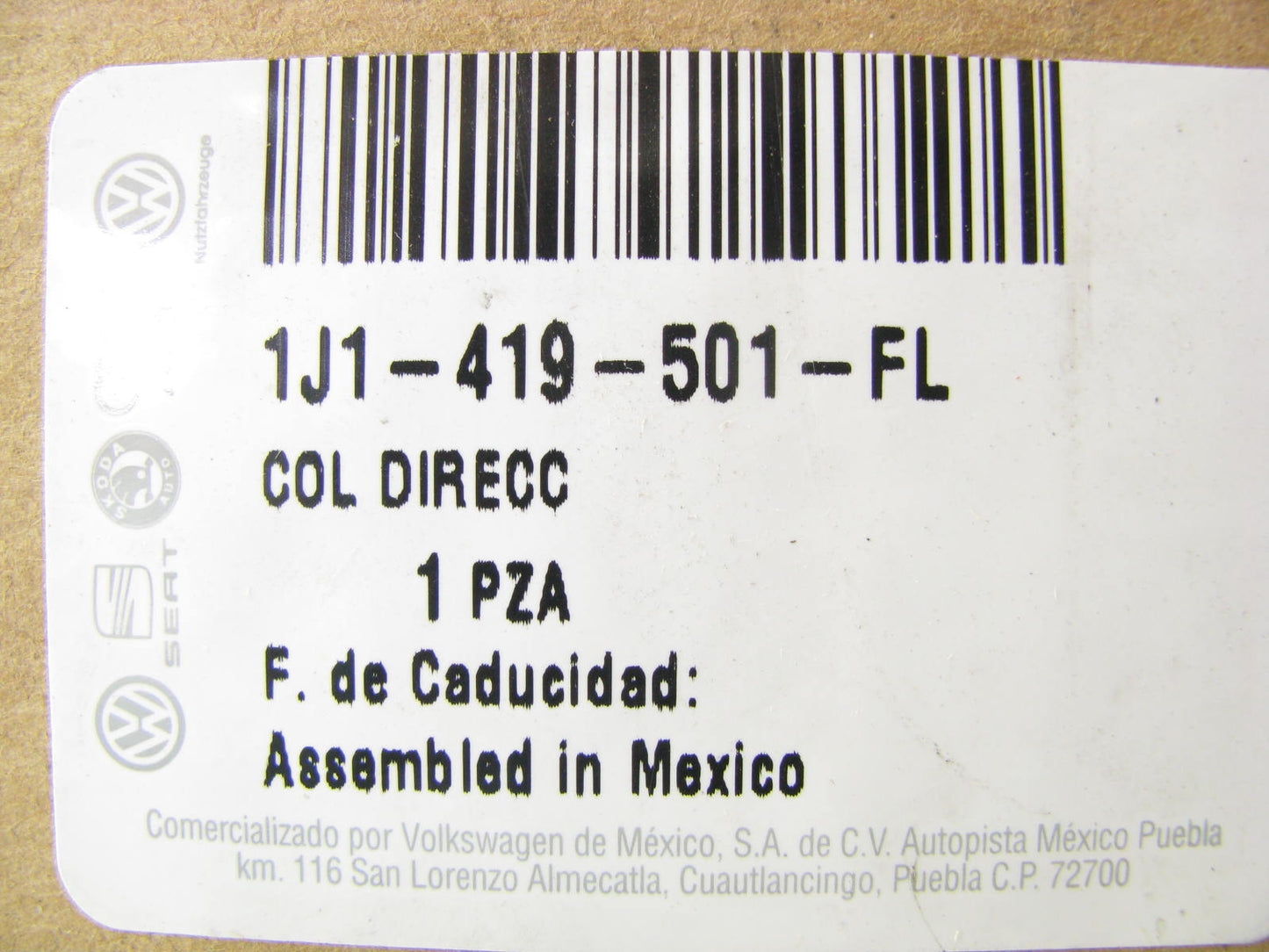 NEW GENUINE OEM VW 1J1-419-501-FL Steering Column 2006-2010 VW Beetle