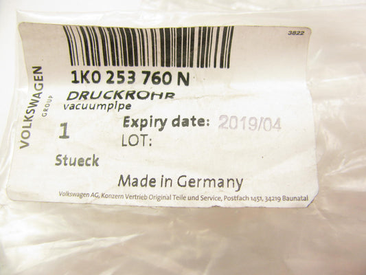 NEW GENUINE Vw 1K0-253-760-N Vacuum Tube Line Pipe With Check Valve 07-11 Vw Eos