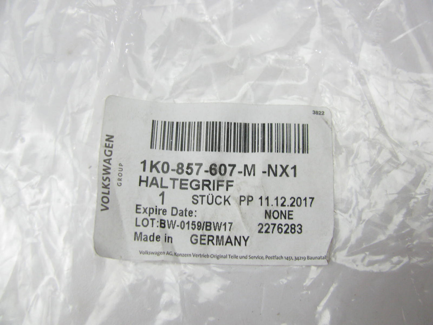 NEW 1K0857607MNX1 FRONT Roof Grab Assist Handle OEM For 13-17 Volkswagen CC