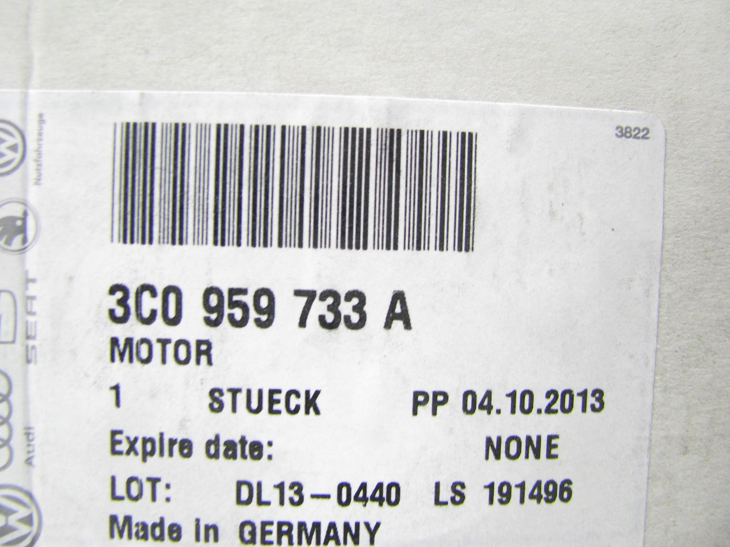 New OEM Back Glass Sunshade Motor 3C0959733A - 2009-2017 VW CC