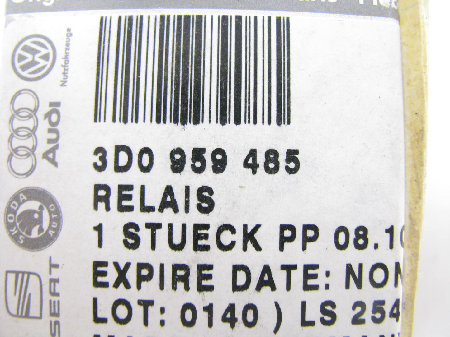 NEW - OEM VW Audi 3D0959485 SRS System Relay For 2004-2006 Volkswagen Phaeton