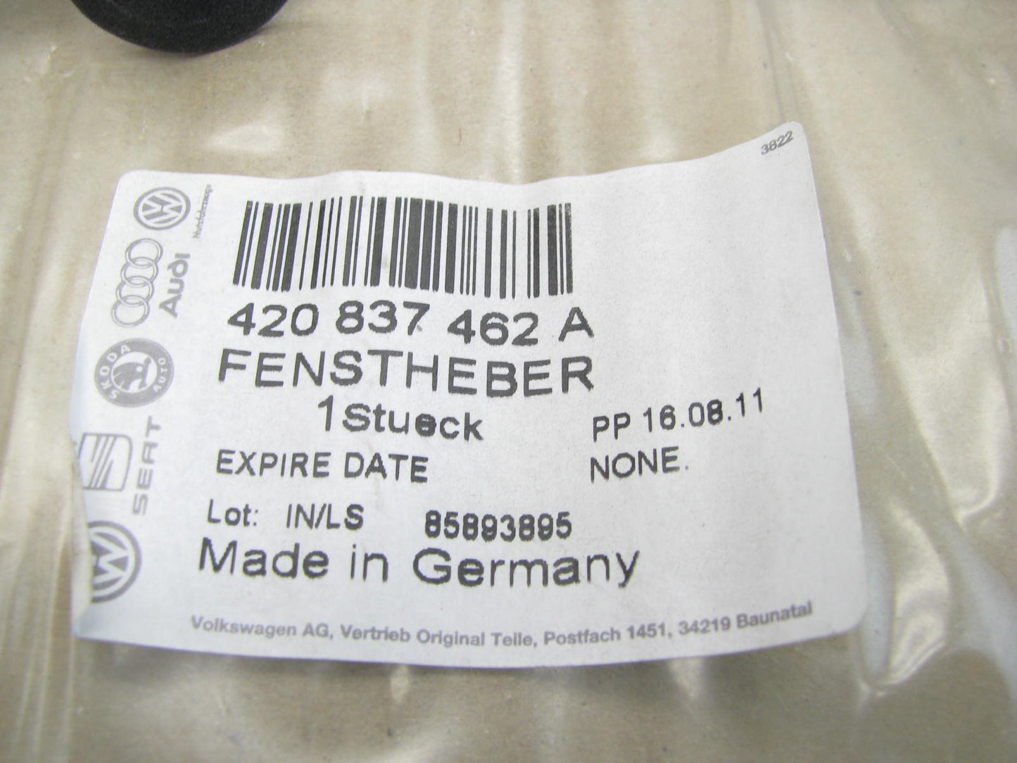 New Genuine Front Right Door Window Regulator OEM 2011-2015 Audi R8 420837462A