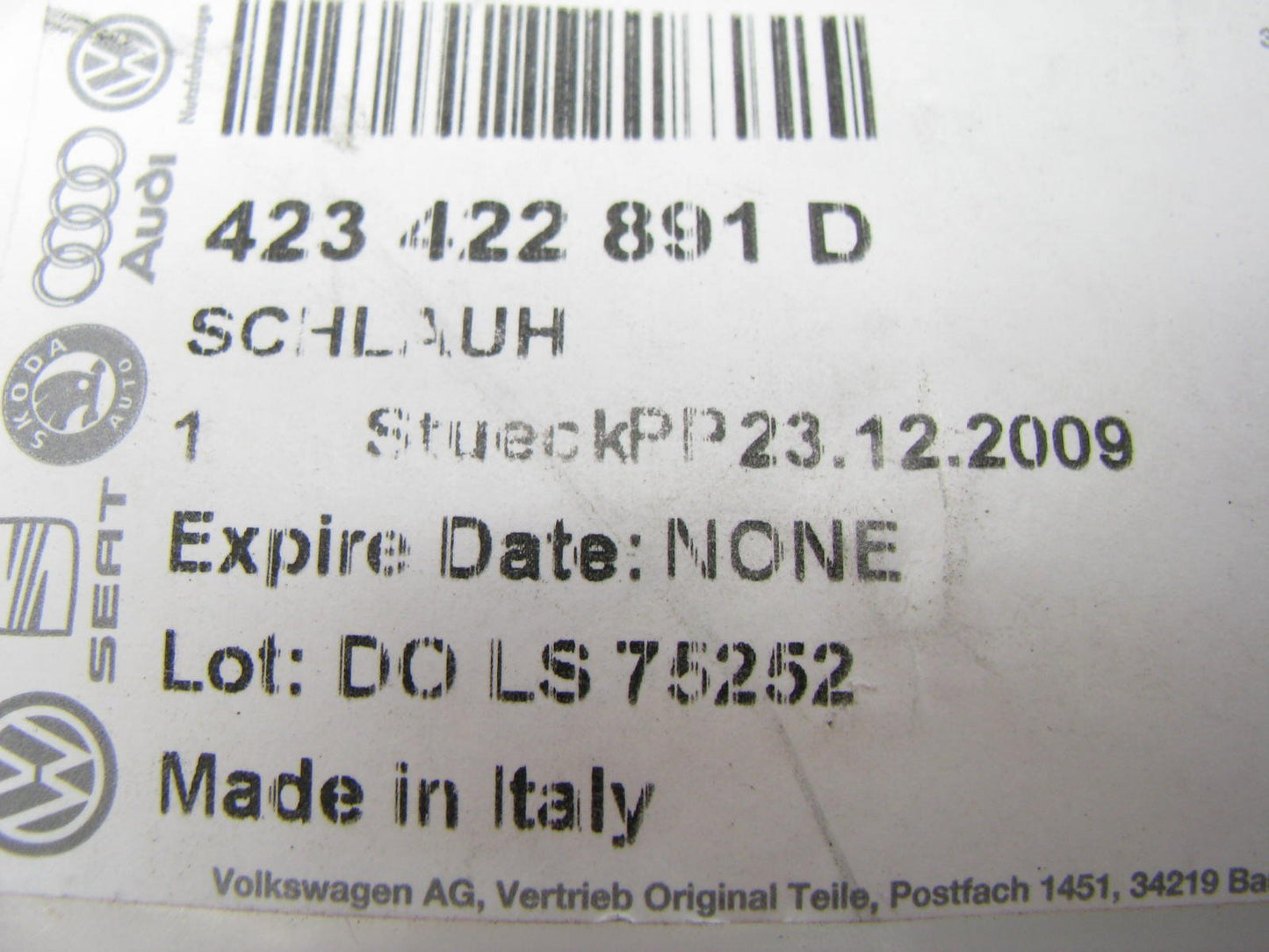 NEW GENUINE Gear To Cooler Power Steering Return Hose OEM Audi 423422891D