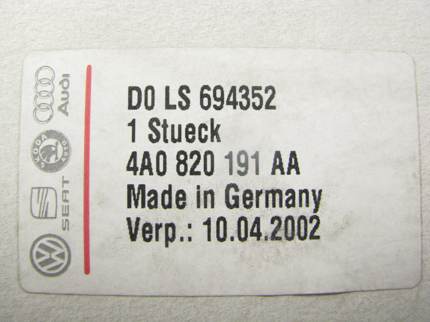 NEW - OEM VW Audi 4A0820191AA A/C Receiver Drier