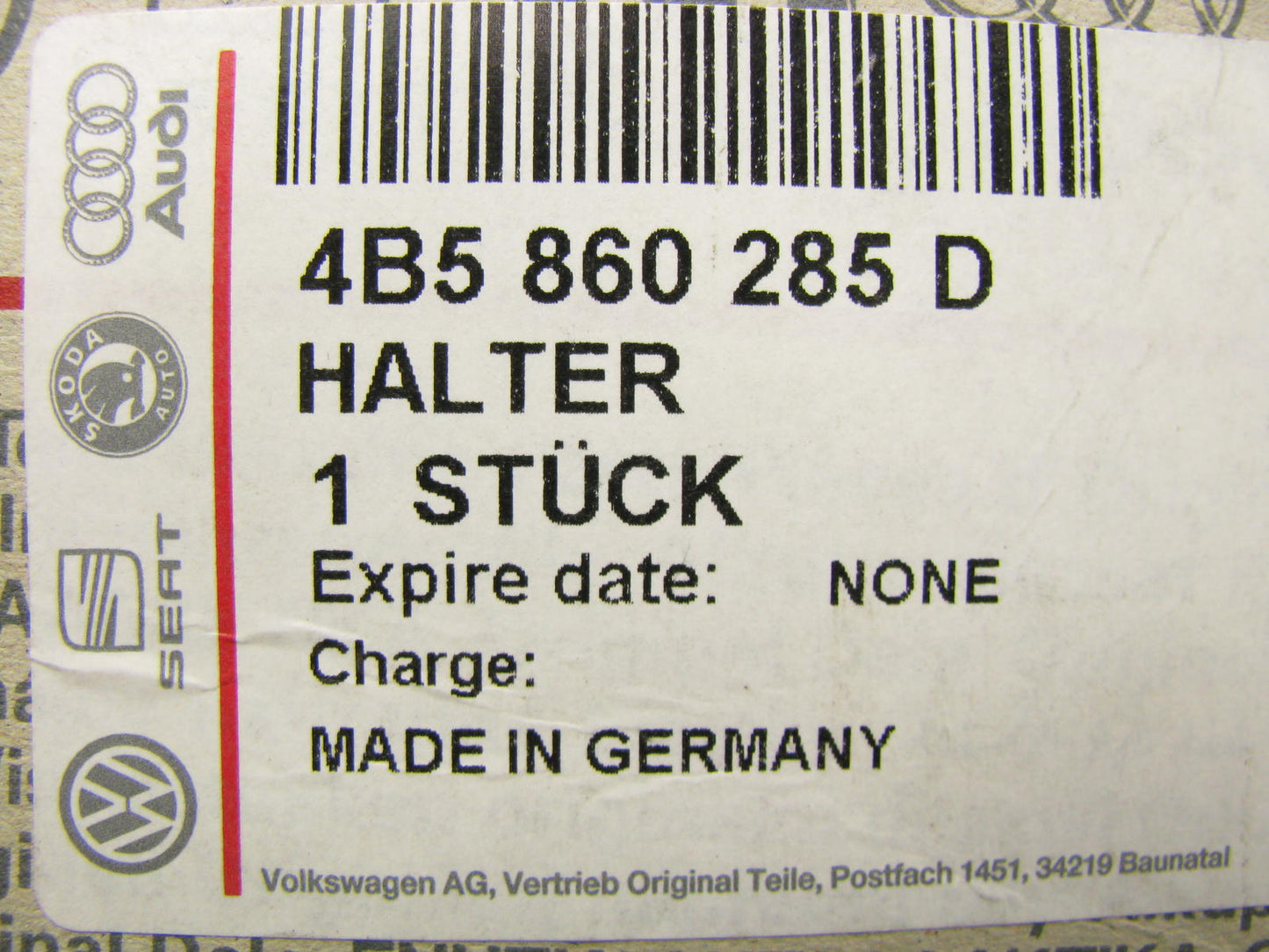 New Genuine Rear Trunk Hazard Warning Triangle Mount Bracket OEM Audi 4B5860285D