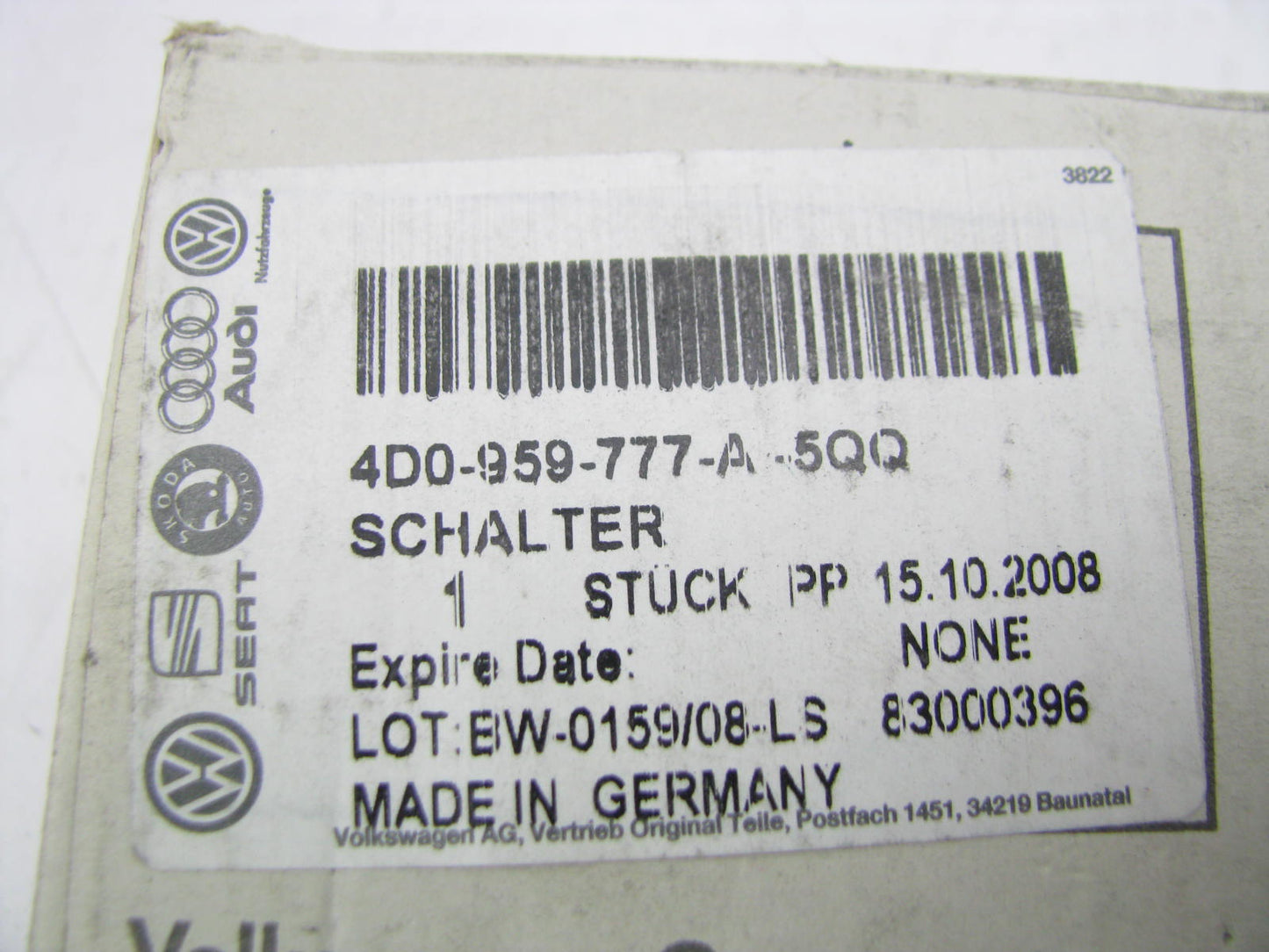 New Genuine OEM Power Seat Lumbar Height Adjustment Switch 1997-2002 Audi A8
