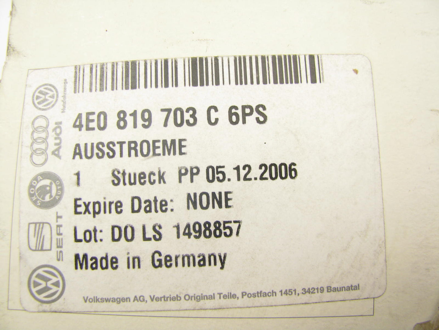 NEW GENUINE OEM Vw Audi 4E0819703C6PS LEFT UPPER Console A/C Air Vent