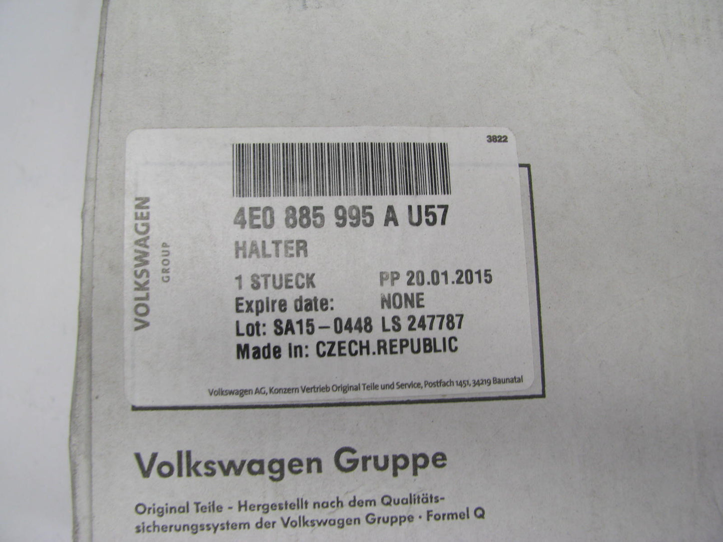 NEW - OEM 4E0885995A-U57 Rear Sliding Seat Cup Holder For 2008-2010 Audi A8