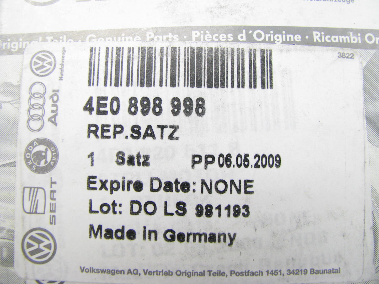 NEW GENUINE OEM Vw Audi 4E0898998 Heater Blend Door Flap Actuator 0132801369