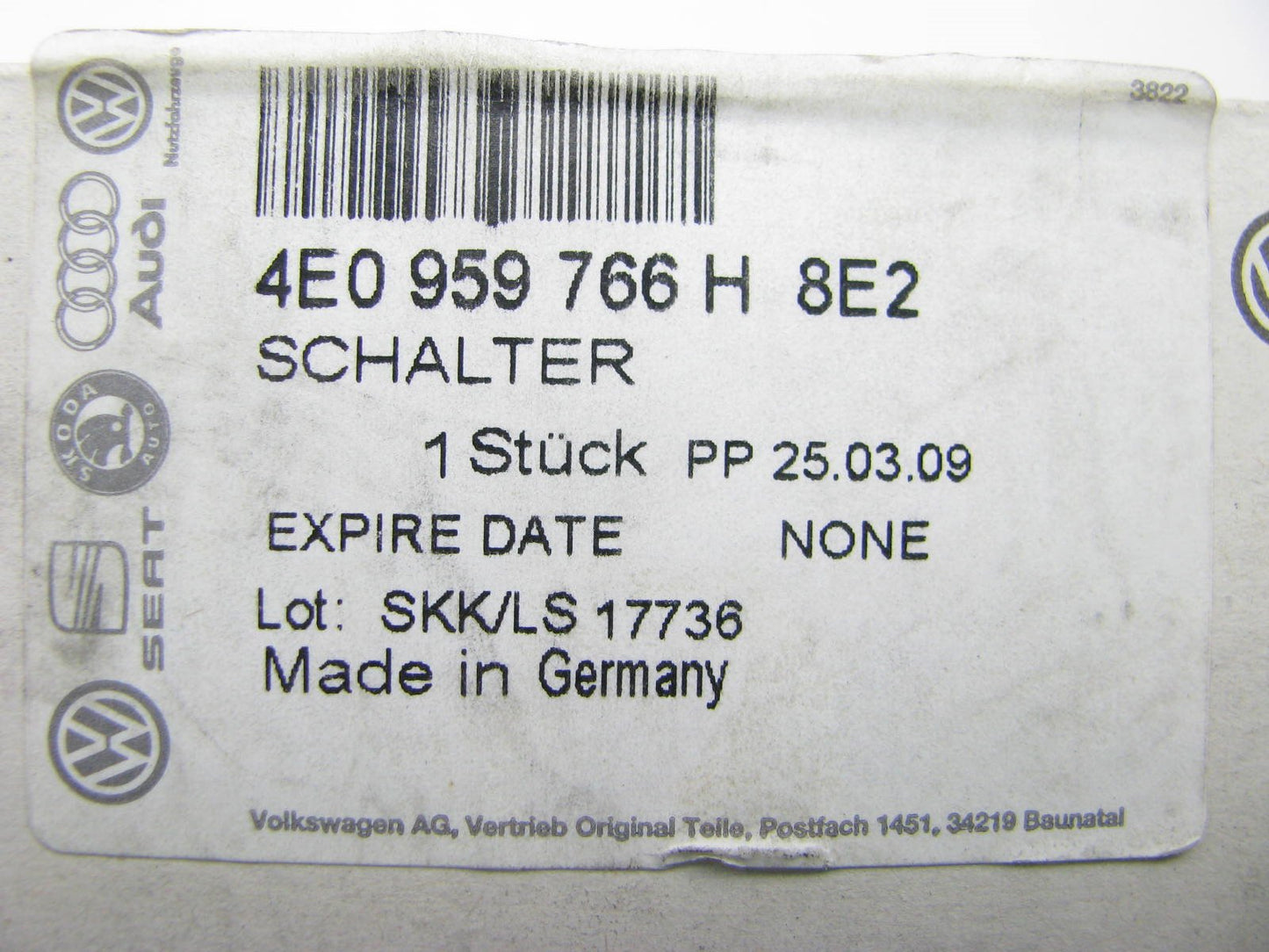 New OEM Front Right Side Power Seat Adjusting Switch BROWN For 07-10 Audi A8