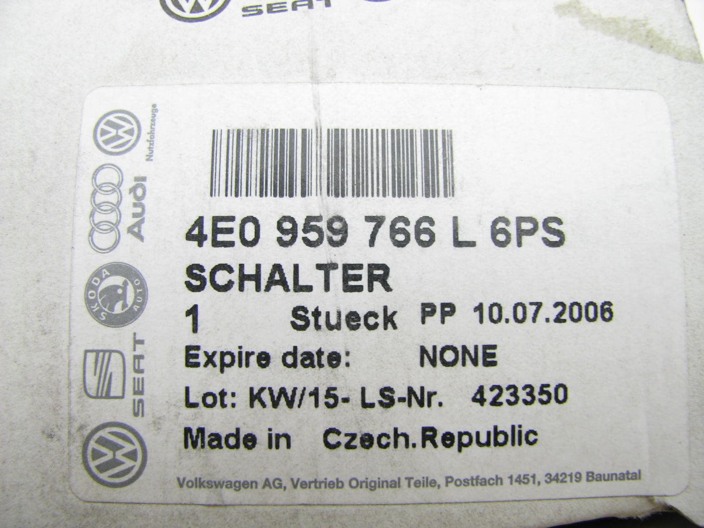 NEW GENUINE OEM Front Right Power Seat Adjust Switch - 2004-06 Audi A8 Quattro