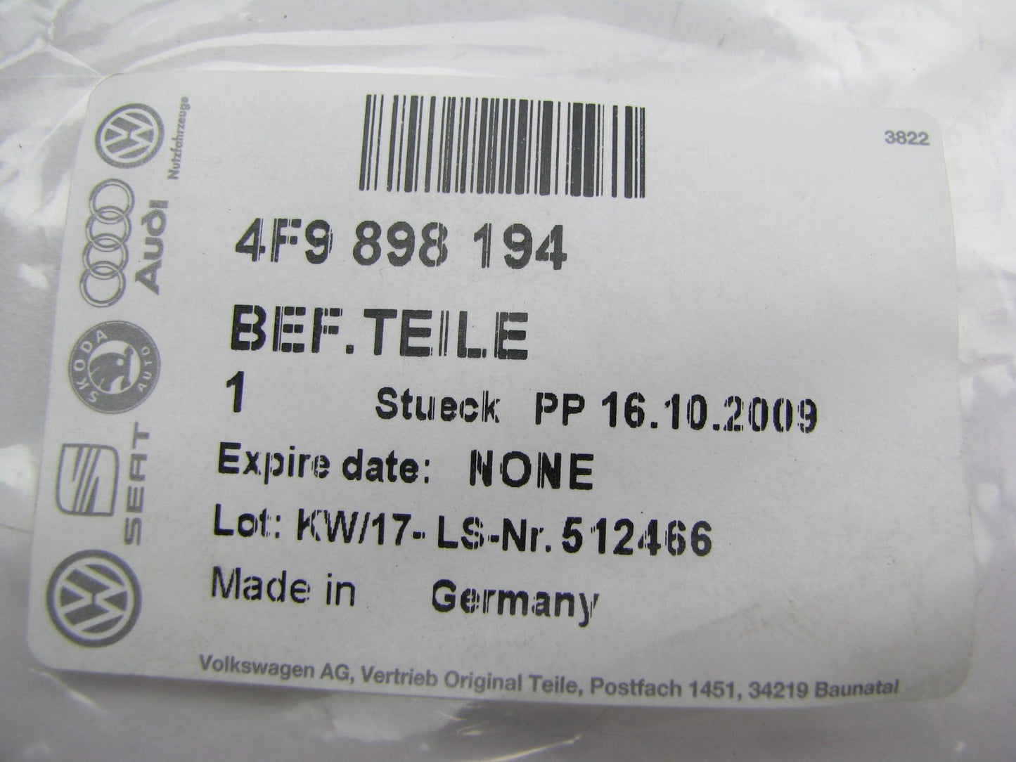 New Rear Bumper Right Side Bracket Plate OEM 06-11 A6 Quattro 4F9898194