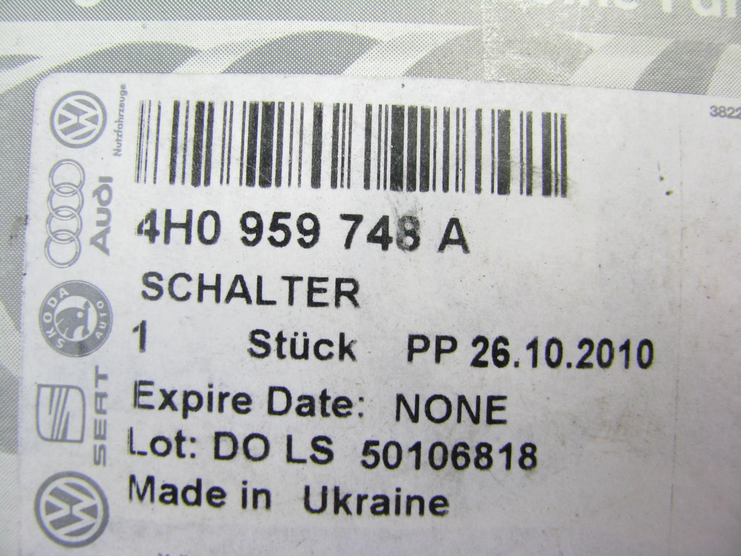 NEW - OEM VW Audi 4H0959748A Front Right Seat Switch 2011-17 A8 Quattro 13-17 S8
