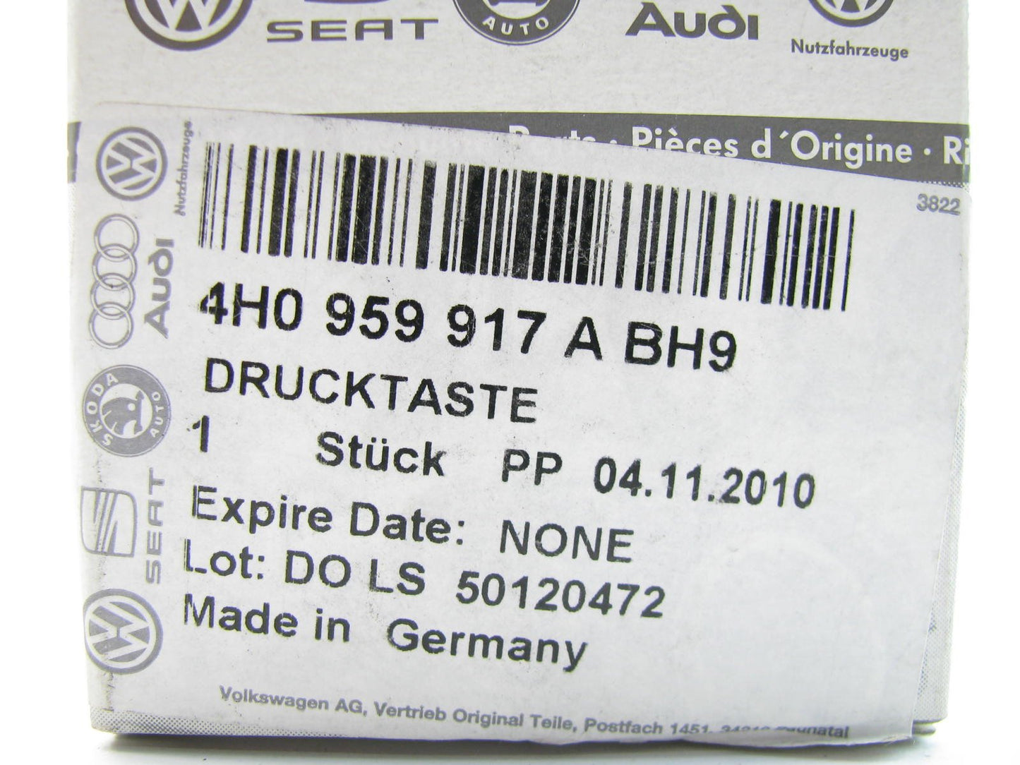 NEW - OEM BEIGE Left Drivers Side Seat Massage Switch Audi # 4H0959917ABH9