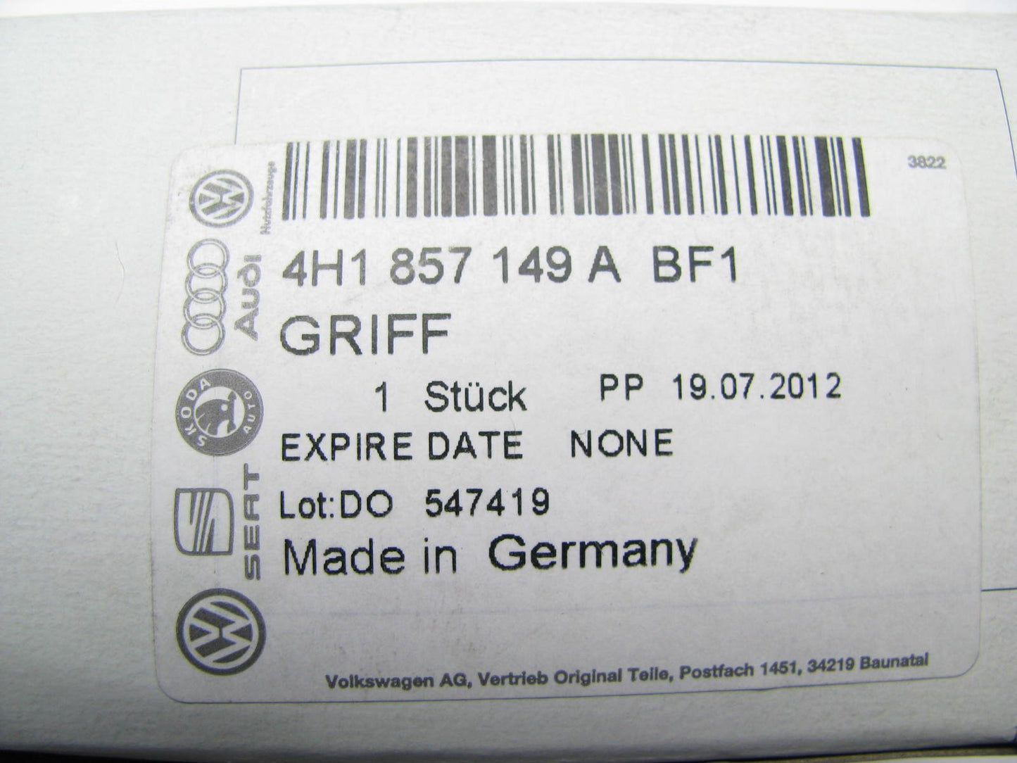 New OEM Glove Box Handle Latch BEIGE For 11-15 Audi A8 Quattro, 2013-15 Audi S8