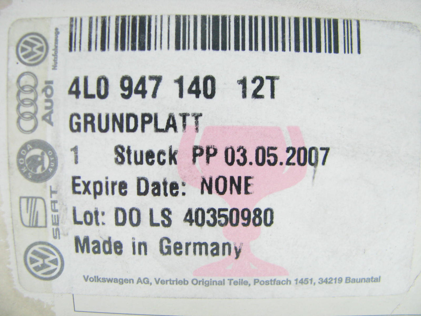 NEW - OEM VW Audi 4L094714012T Interior Reading Dome Lamp Assembly
