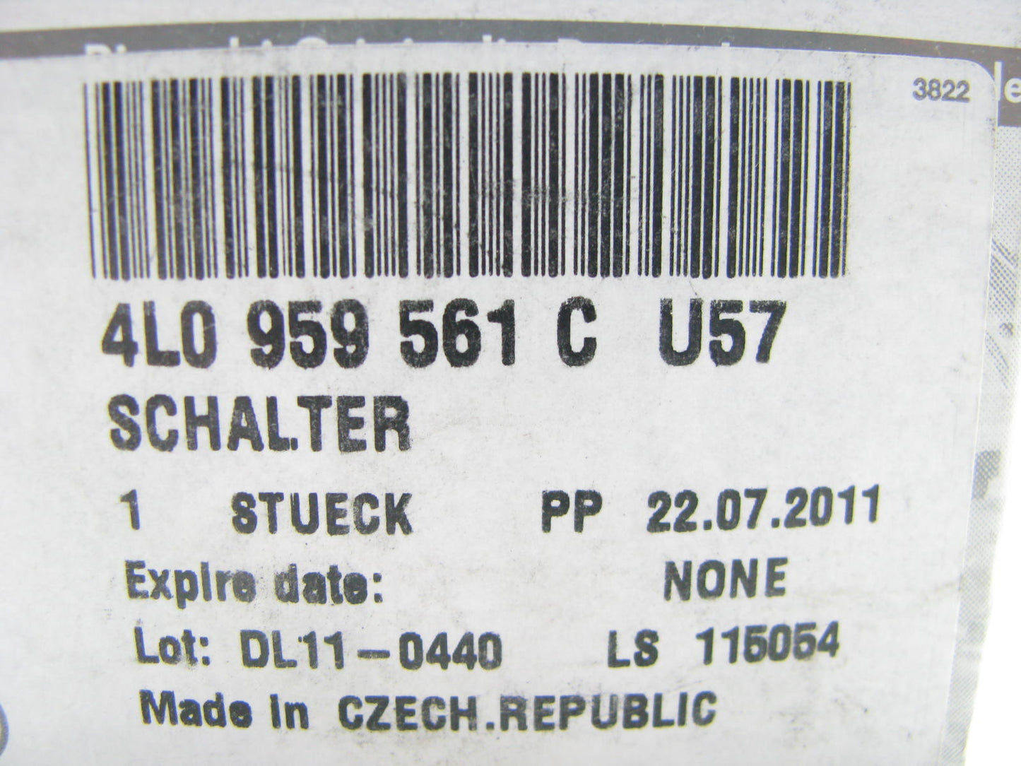 NEW - OEM VW Audi 4L0959561CU57 Sunroof Switch 2010-2015 Q7