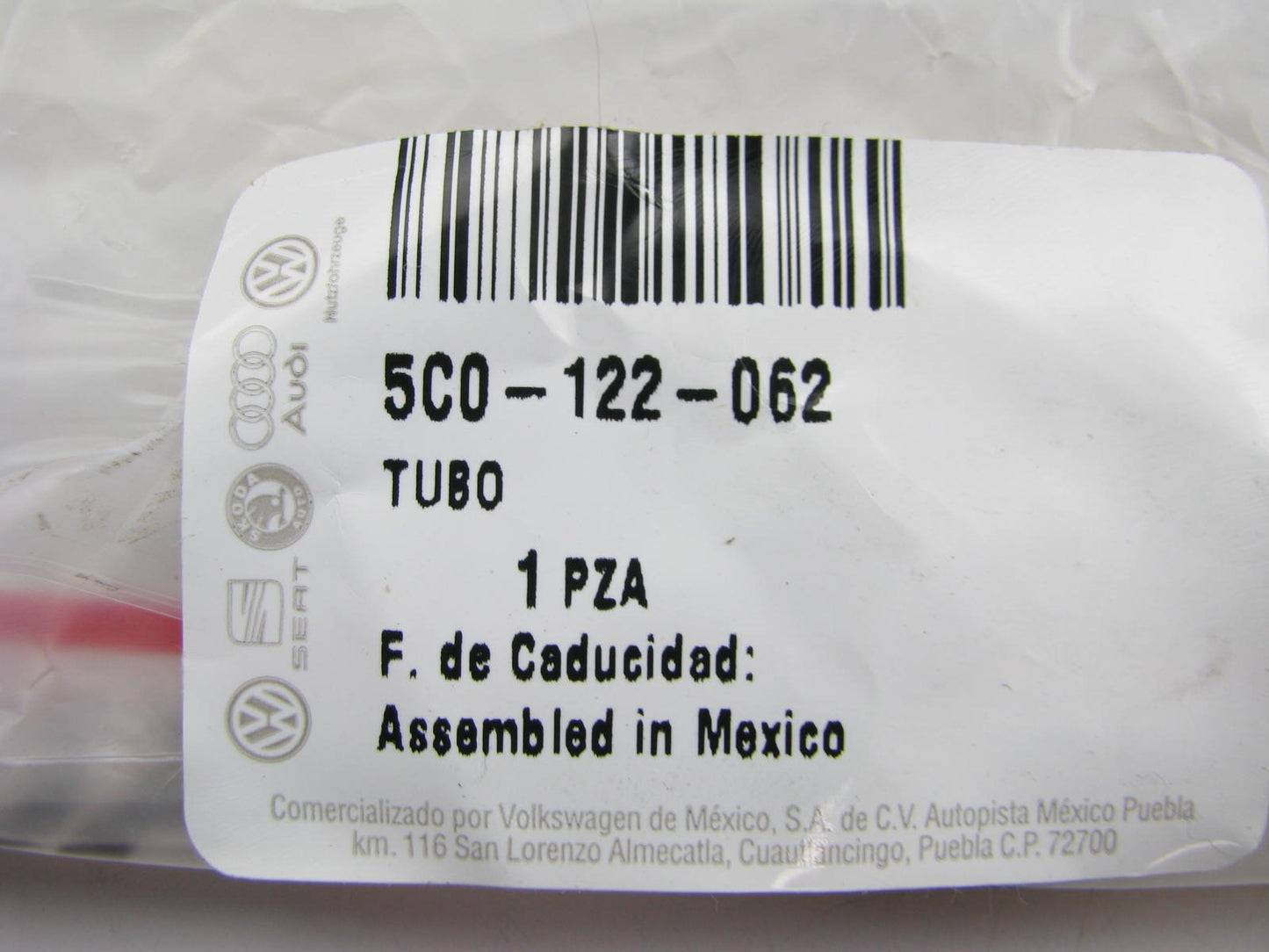 NEW - OEM Genuine Coolant Water Hose Tube For 2011-12 Volkswagen Jetta 5C0122062