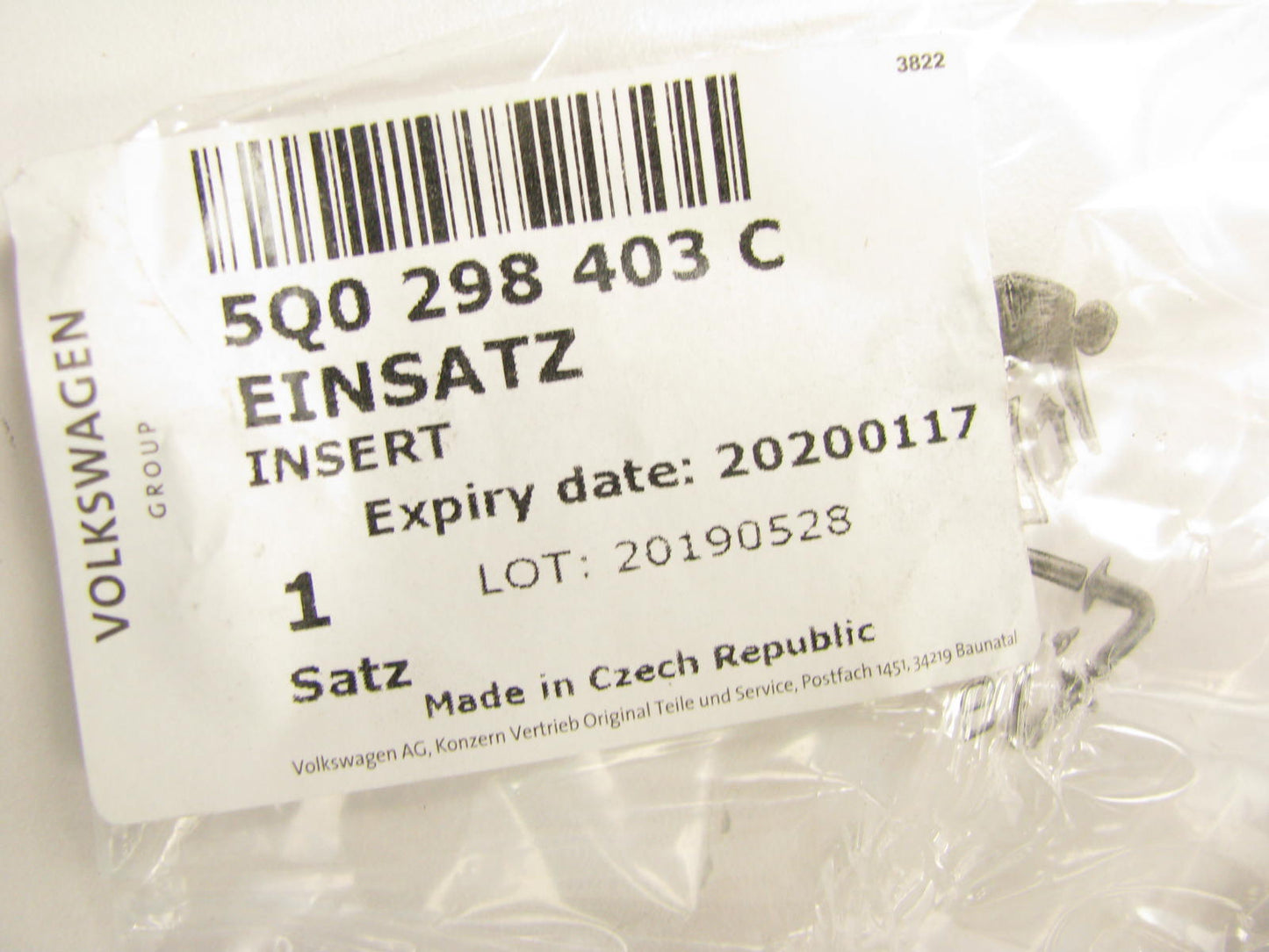 NEW OEM Audi 5Q0298403C A/C Receiver Drier / Desiccant Element-Dessicant Bag Kit