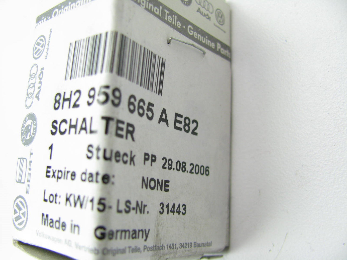NEW - OEM Front Right Power Seat Adjust Button Switch Gray Audi 8H2959665AE82