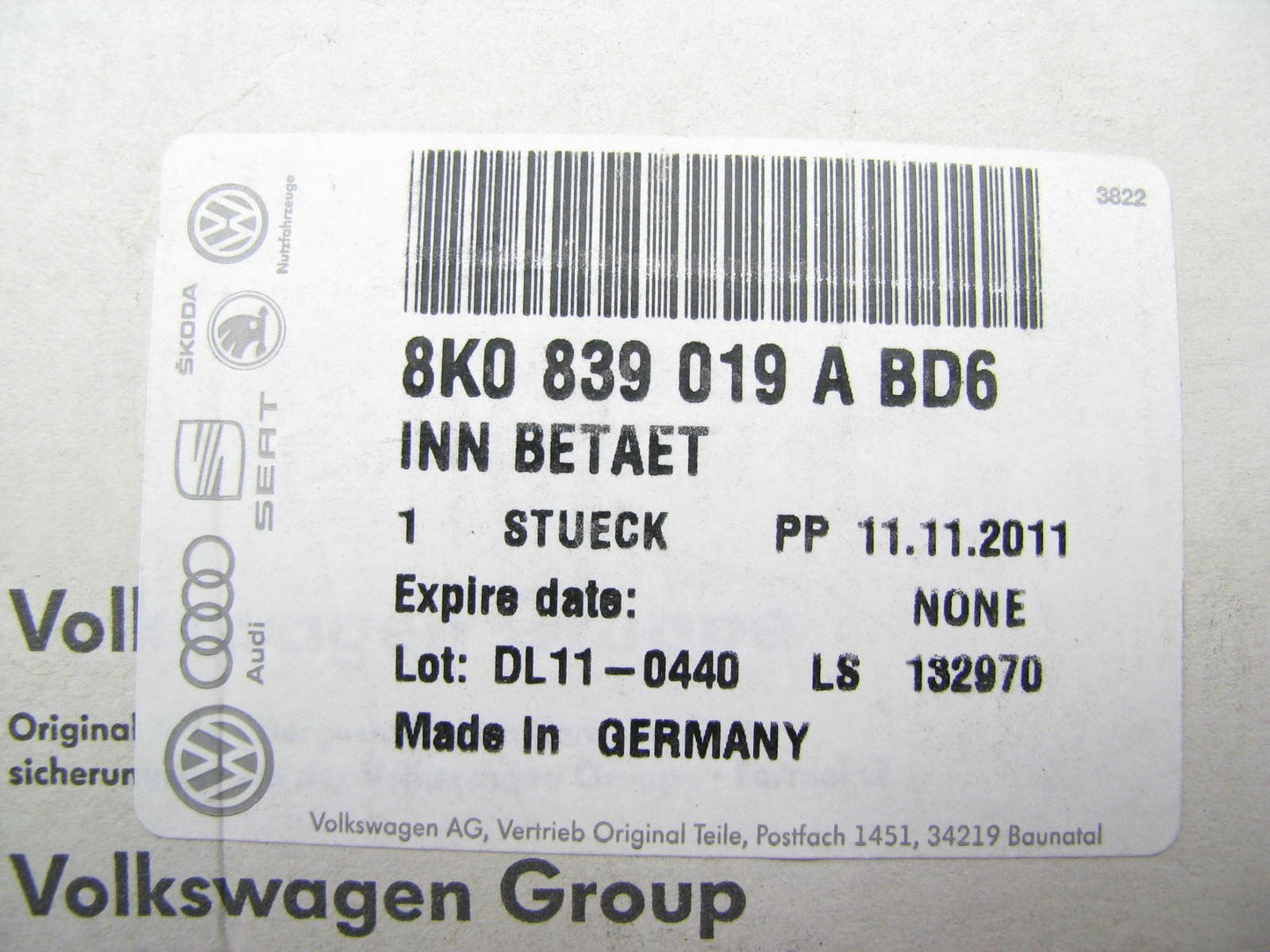 NEW - OEM Rear Left Inside Interior Door Handle For Audi 8K0839019ABD6