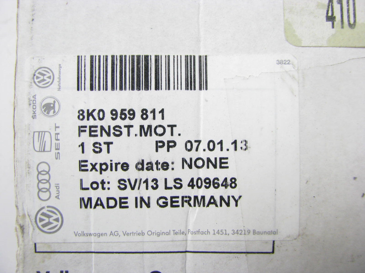 NEW GENUINE OEM Rear Left Side Door Power Window Lift Motor Audi 8K0959811