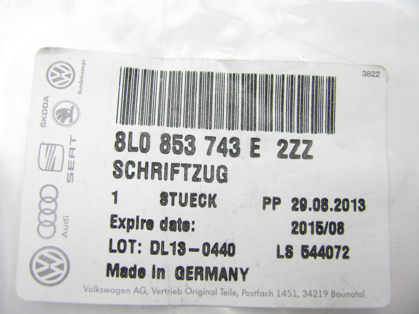 NEW GENUINE 1997-2003 Audi A3 1.8 Badge Emblem OEM Audi # 8L0853743E2ZZ