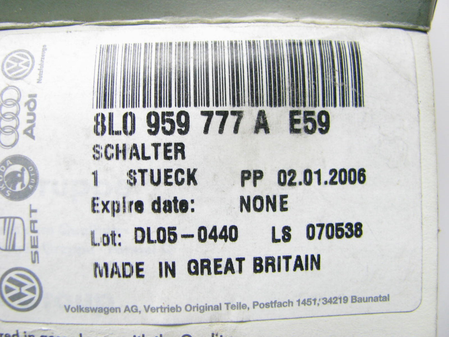 New OEM Power Seat Lumbar Switch Gray For 02-04 Audi A6 8L0959777AE59