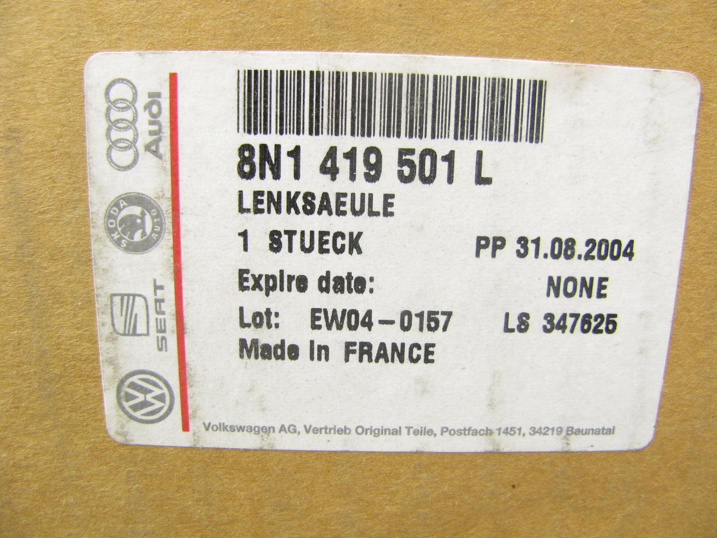 NEW GENUINE OEM 8N1419501L Steering Column 2000-2006 Audi TT, TT Quattro