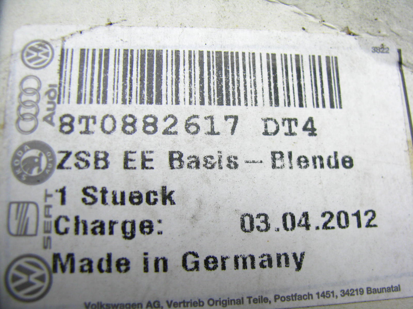 NEW GENUINE OEM Vw Audi 8T0882617DT4 FRONT LEFT Seat Back Release Handle