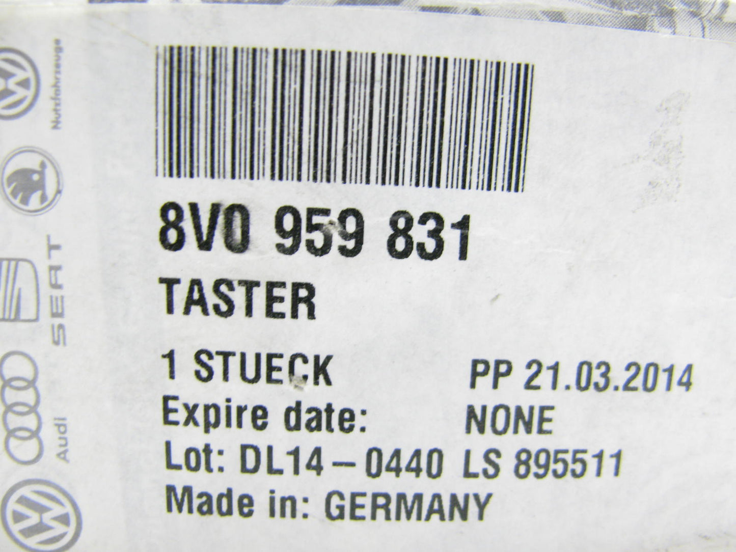 NEW - OEM Audi 8V0959831 Trunk Release Switch 2015-2016 A3 S3