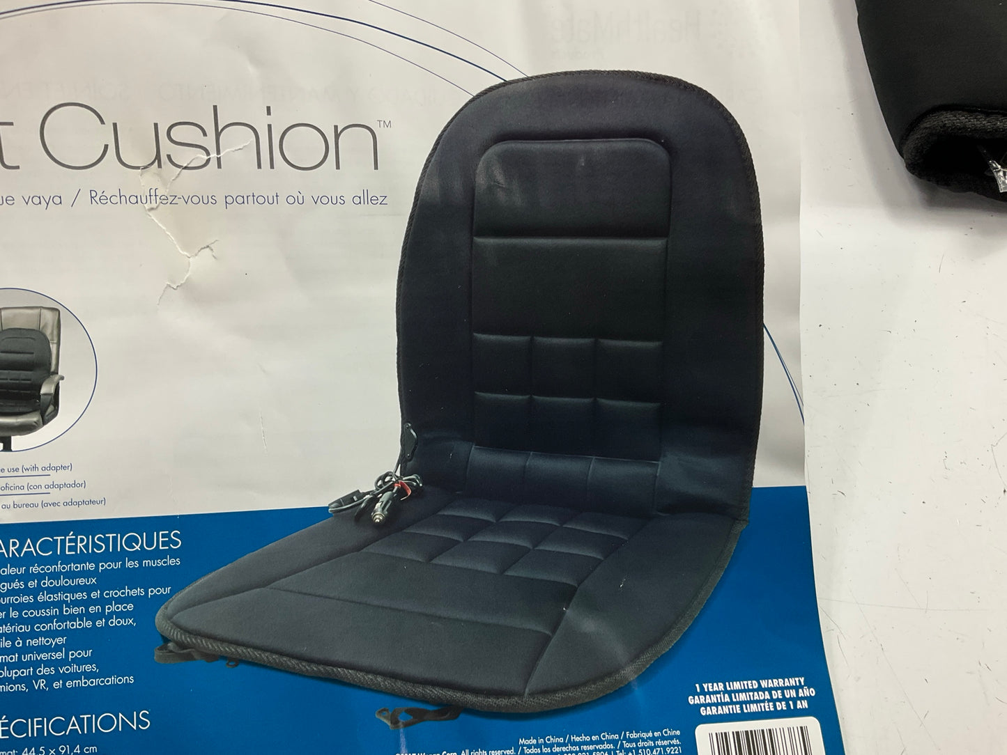 Wagan 9738 Heated Seat Cushion - Black - For Winter / Cold Weather Driving