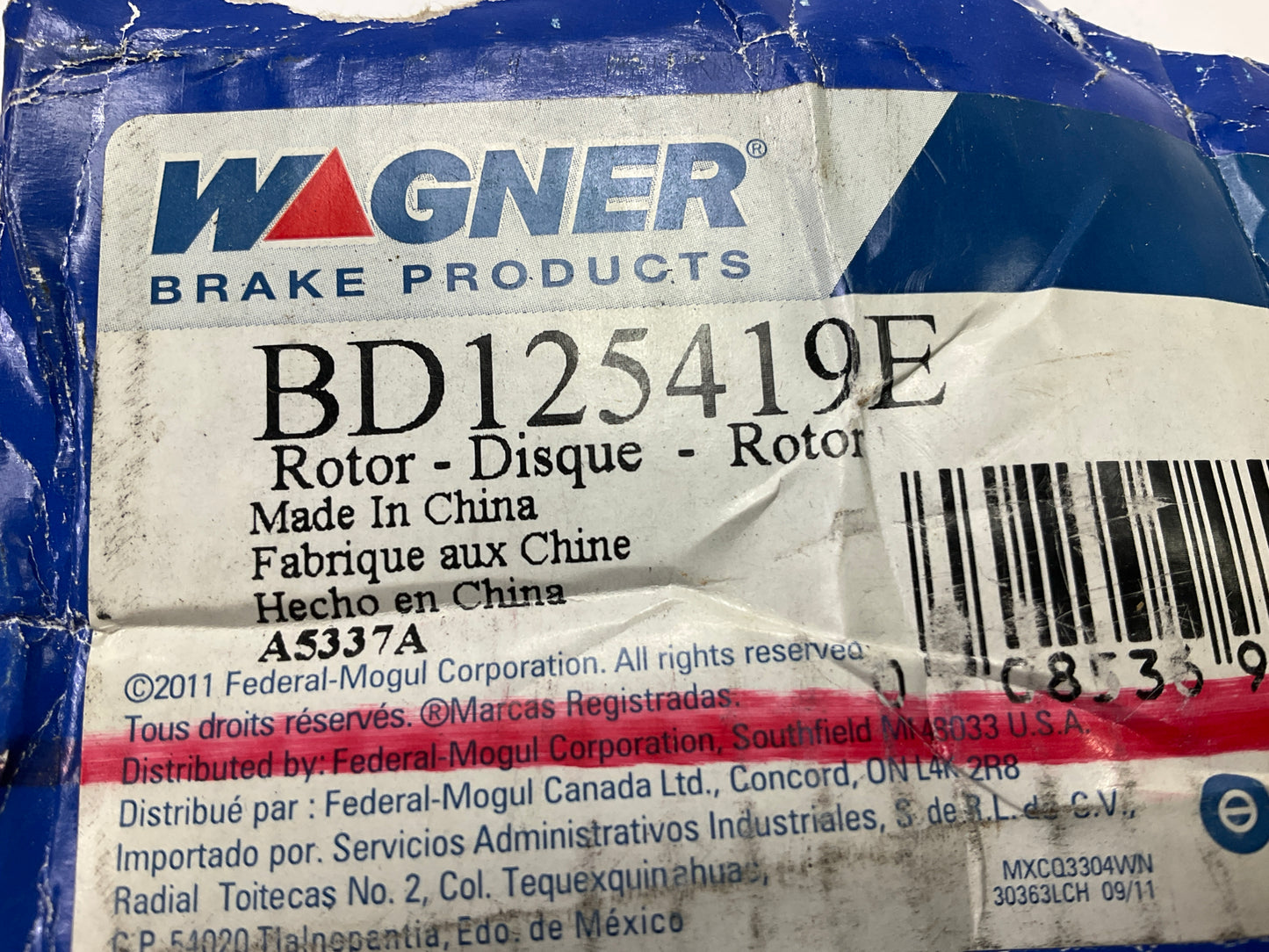 Wagner BD125419E Rear Disc Brake Rotor